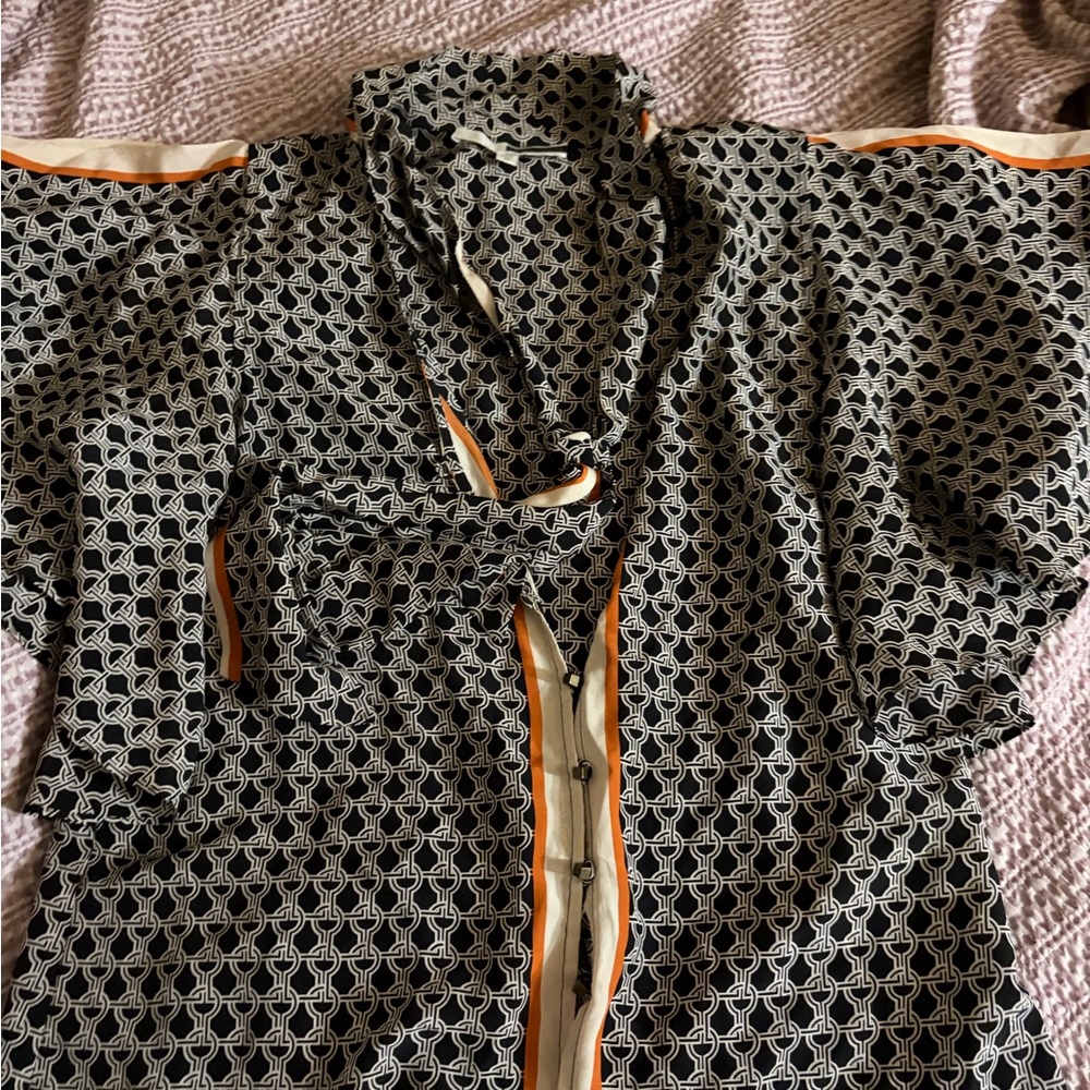 Tracy Reese Black and White Geometric Blouse